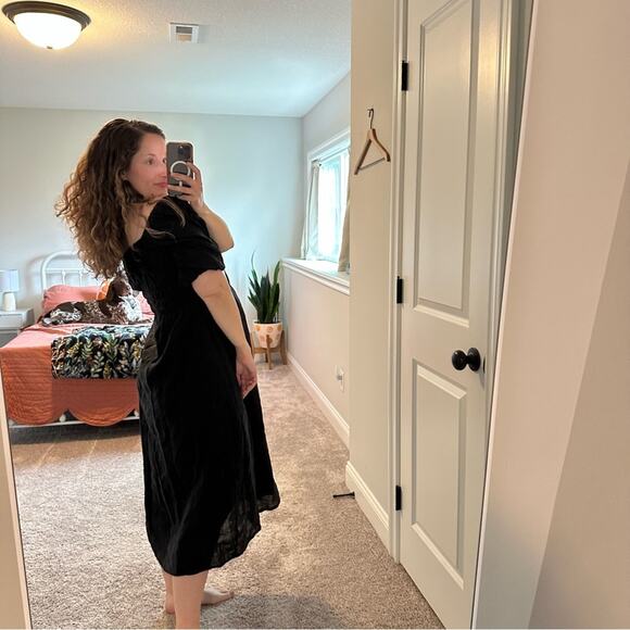 Tuckernuck Faithfull The Brand Black Linen Black Puff Sleeve Maxi Dress 4 - Picture 2 of 14